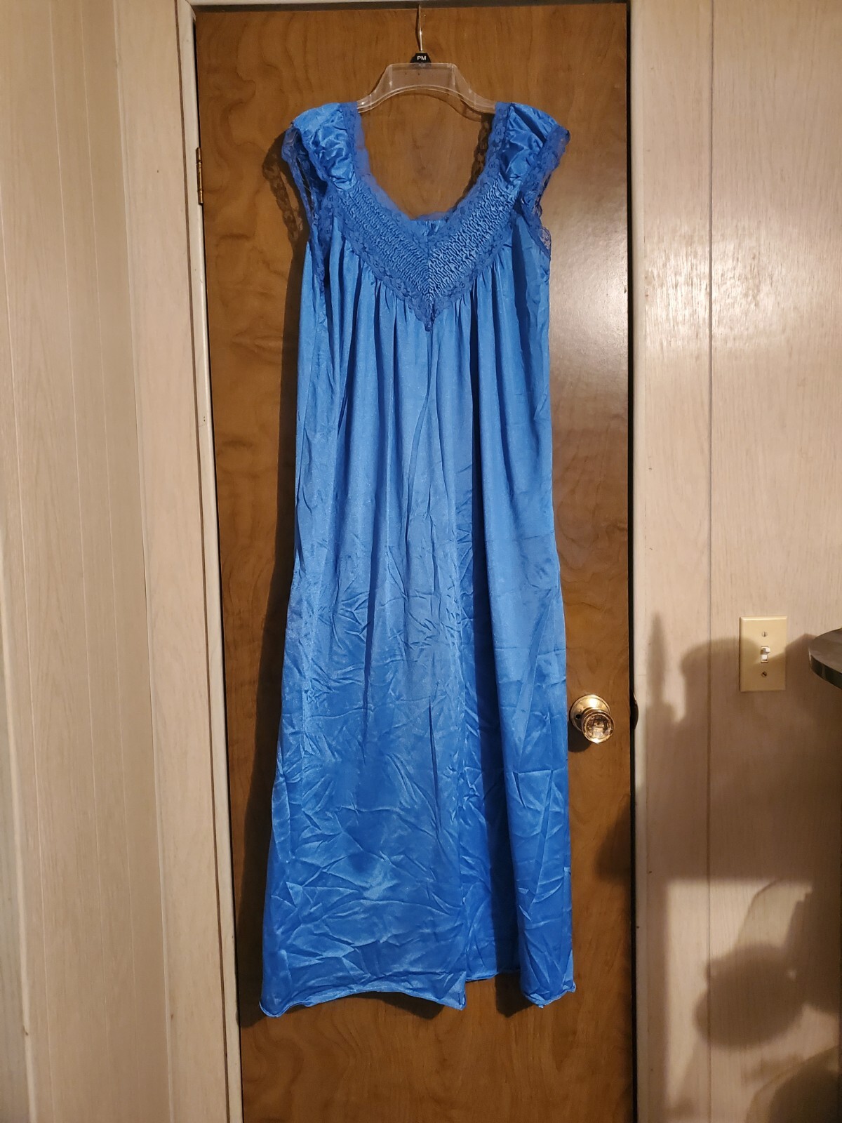 Size Small Royal Blue Jill Andrea Of New York Nylon / Lace Nightgown