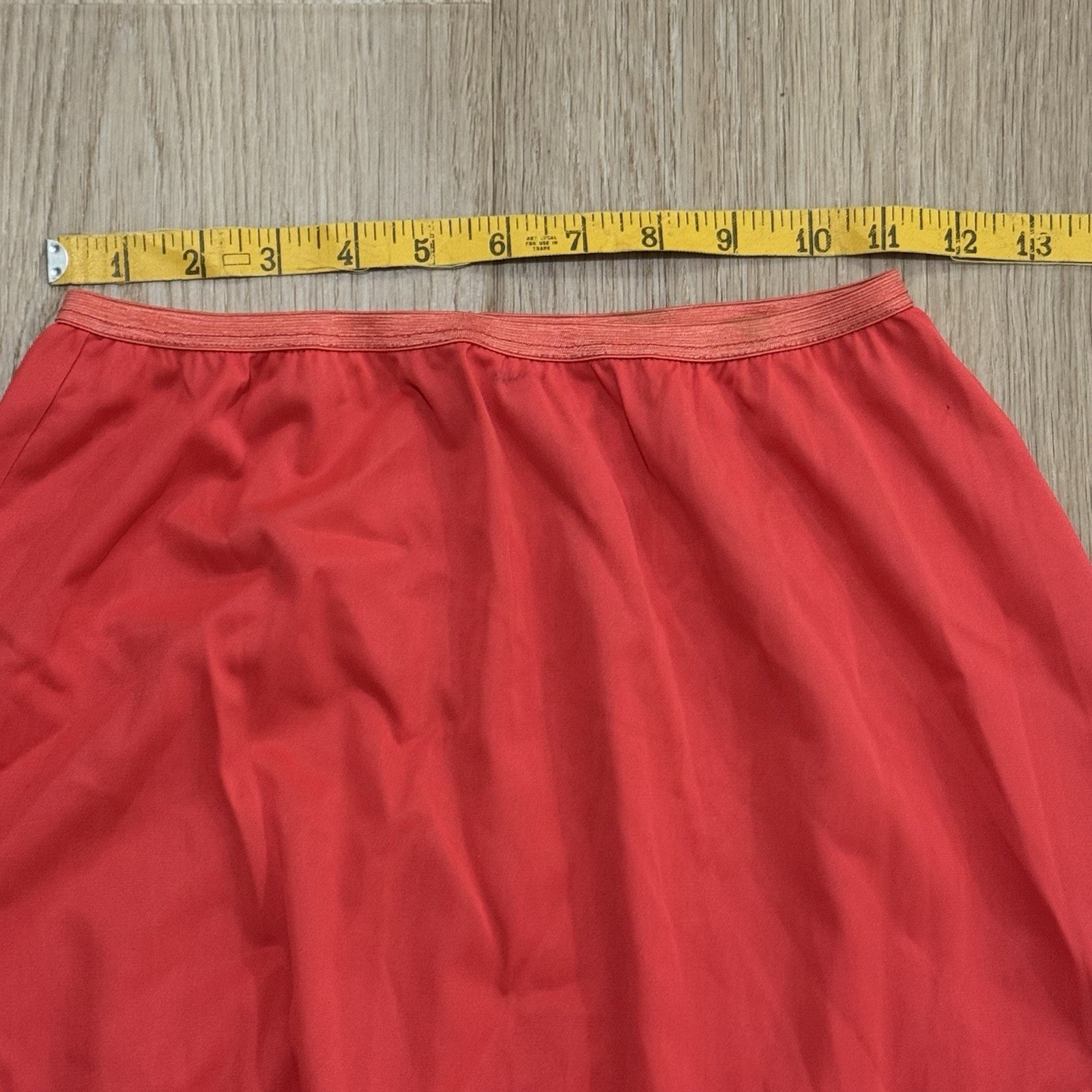 Vintage Vanity Fair Tricot Nylon Pillowtab Red Half Slip Satin Finish Size 6
