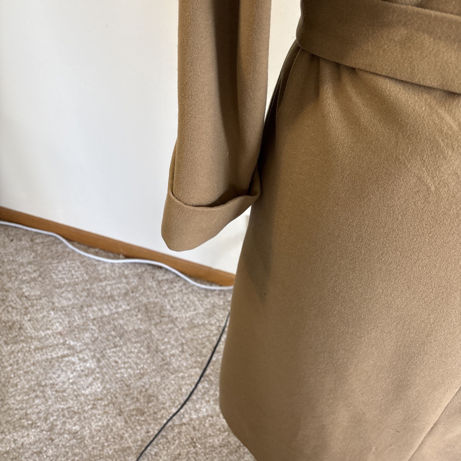 Vintage Donnybrook Womens Tan Wool Coat Full Length Size 10 Made In Russia