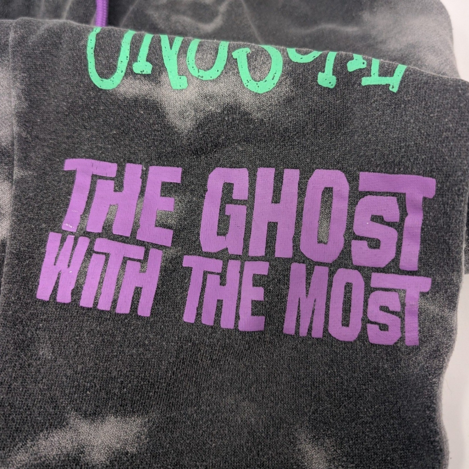 Beetlejuice Graphic Acid Wash Grey Sweatpants Joggers Strange & Unusual Size M