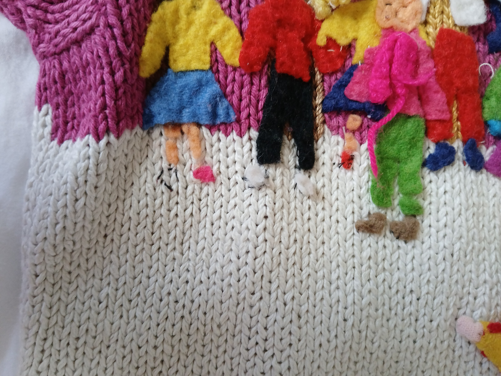 Vintage Raquel’s Collection 3D Ice Skating Scene Sweater Size L Handmade in Peru