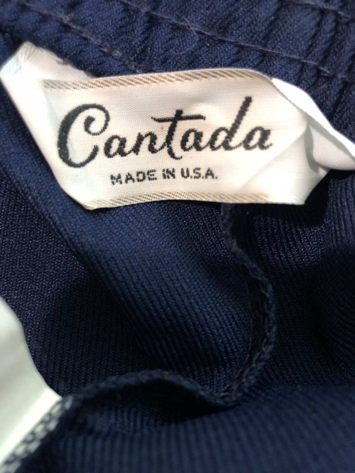 Vintage 70s Cantada Navy Blue Polyester Pants Size 28″-30″ Waist x 29″ Inseam