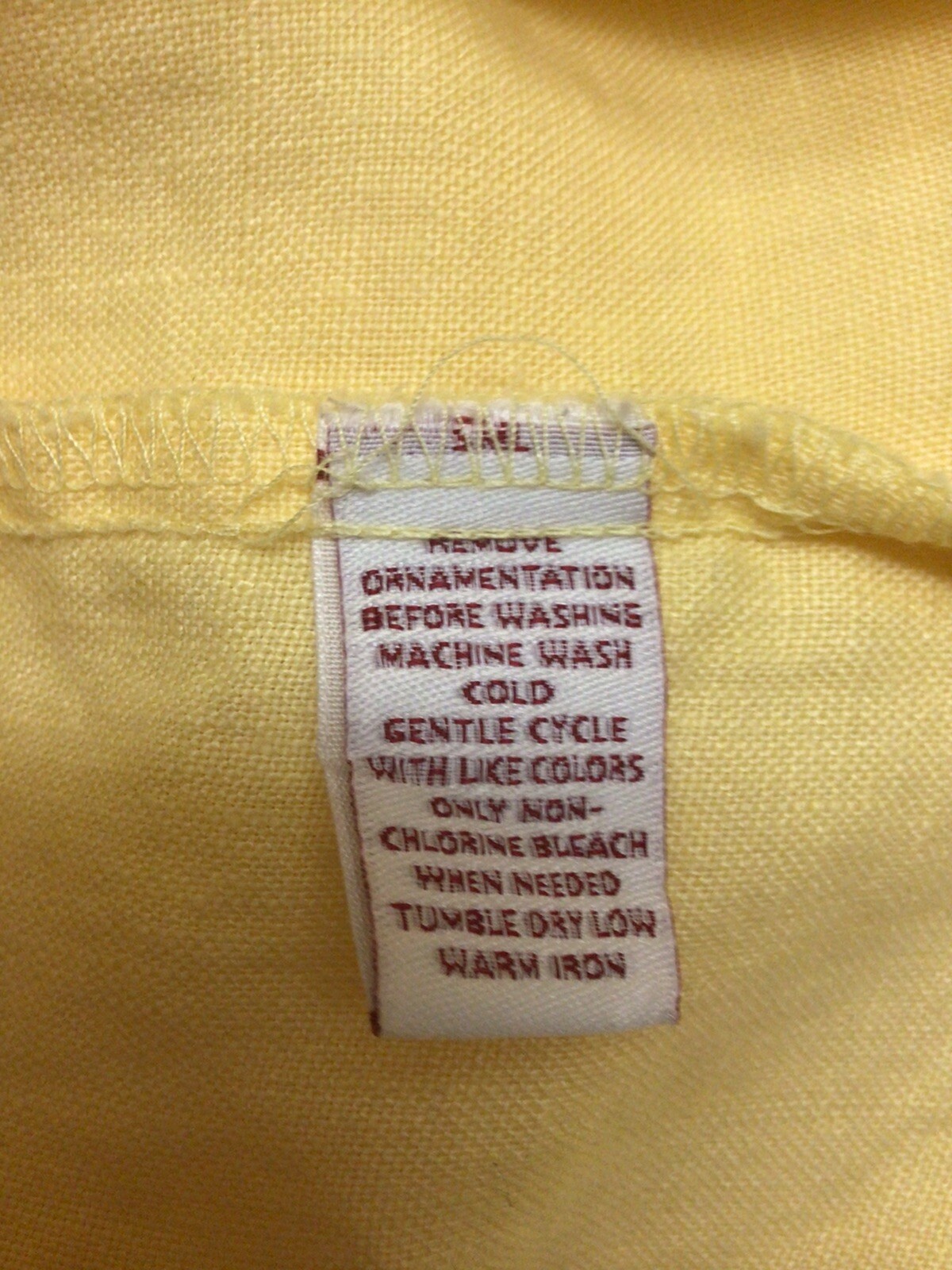 JM Collection Womans Plus 18W Blouse Yellow 3/4 Sleeve Detach Necklace Vintage