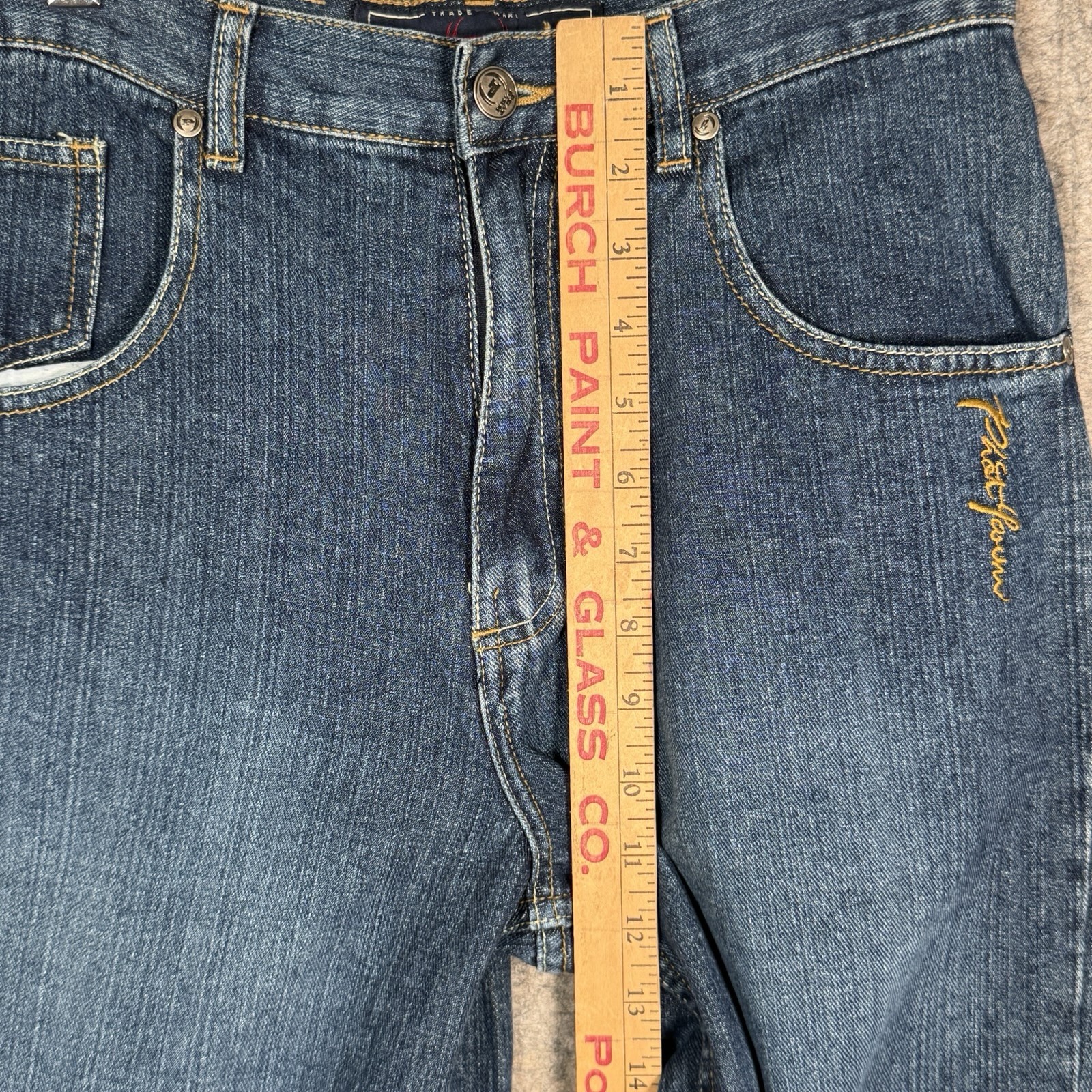 Vintage Y2K NWT Womens Phat Farm Jeans Size 16 28×29 Embroidered Baggy Hip Hop