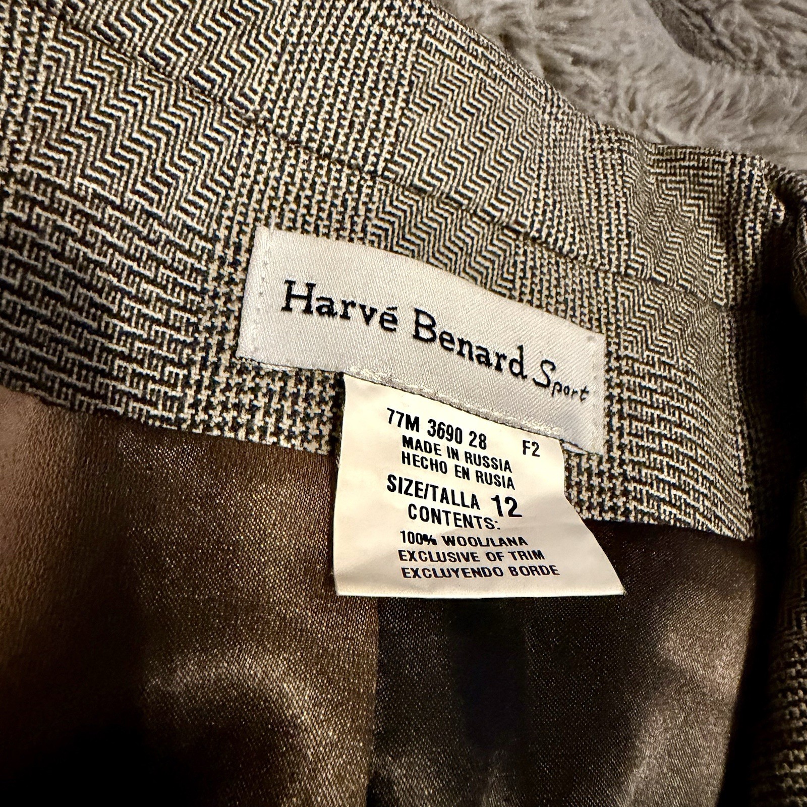 Vintage Harve Benard Wool Full Zip Blazer Jacket Womens 12