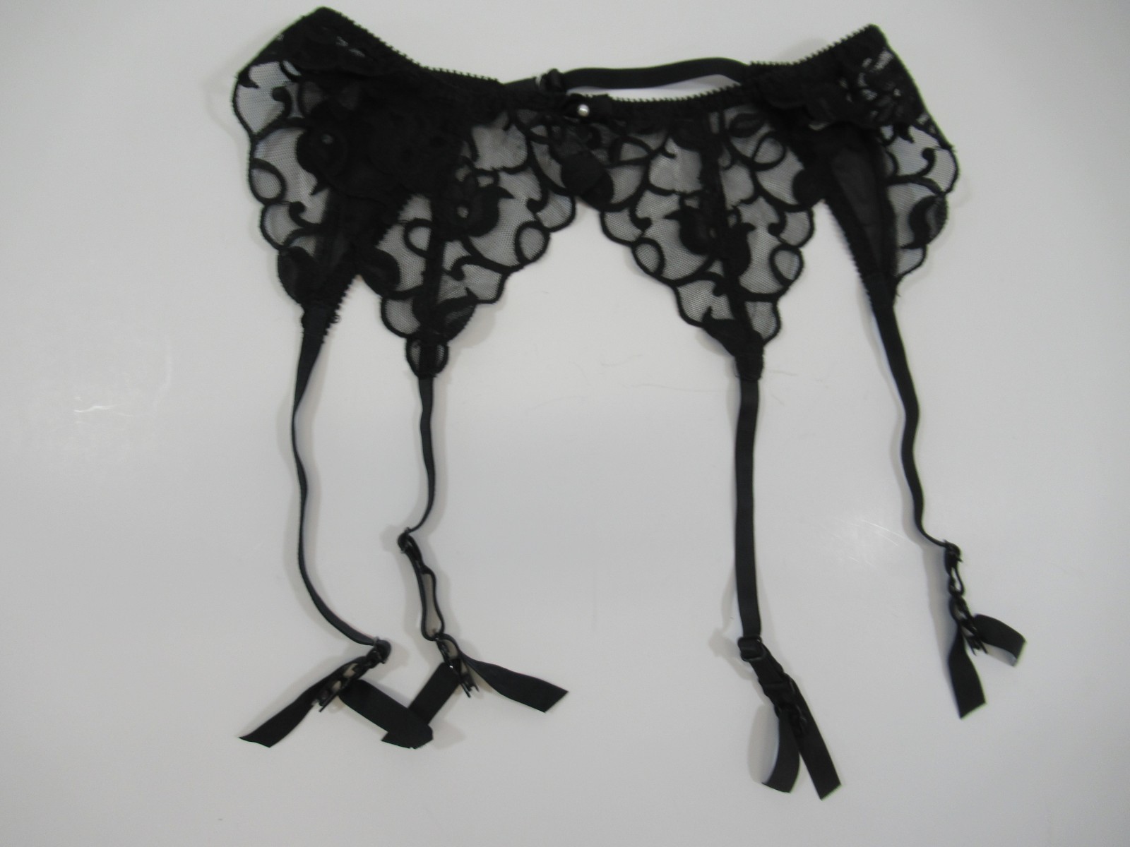 Vintage Valmont Lace Garter Belt One Size Black