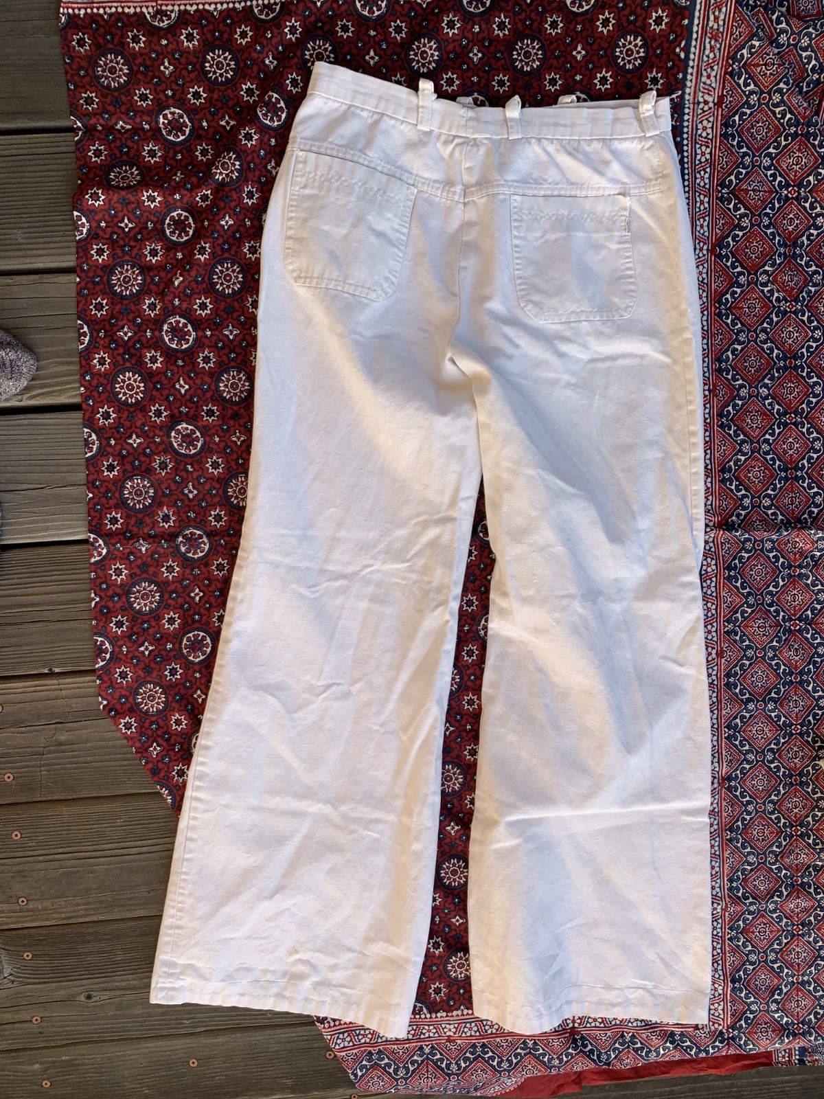 vintage 1970s Paris SYM français Wide Flare Leg cotton Twill Pants 30 x 30