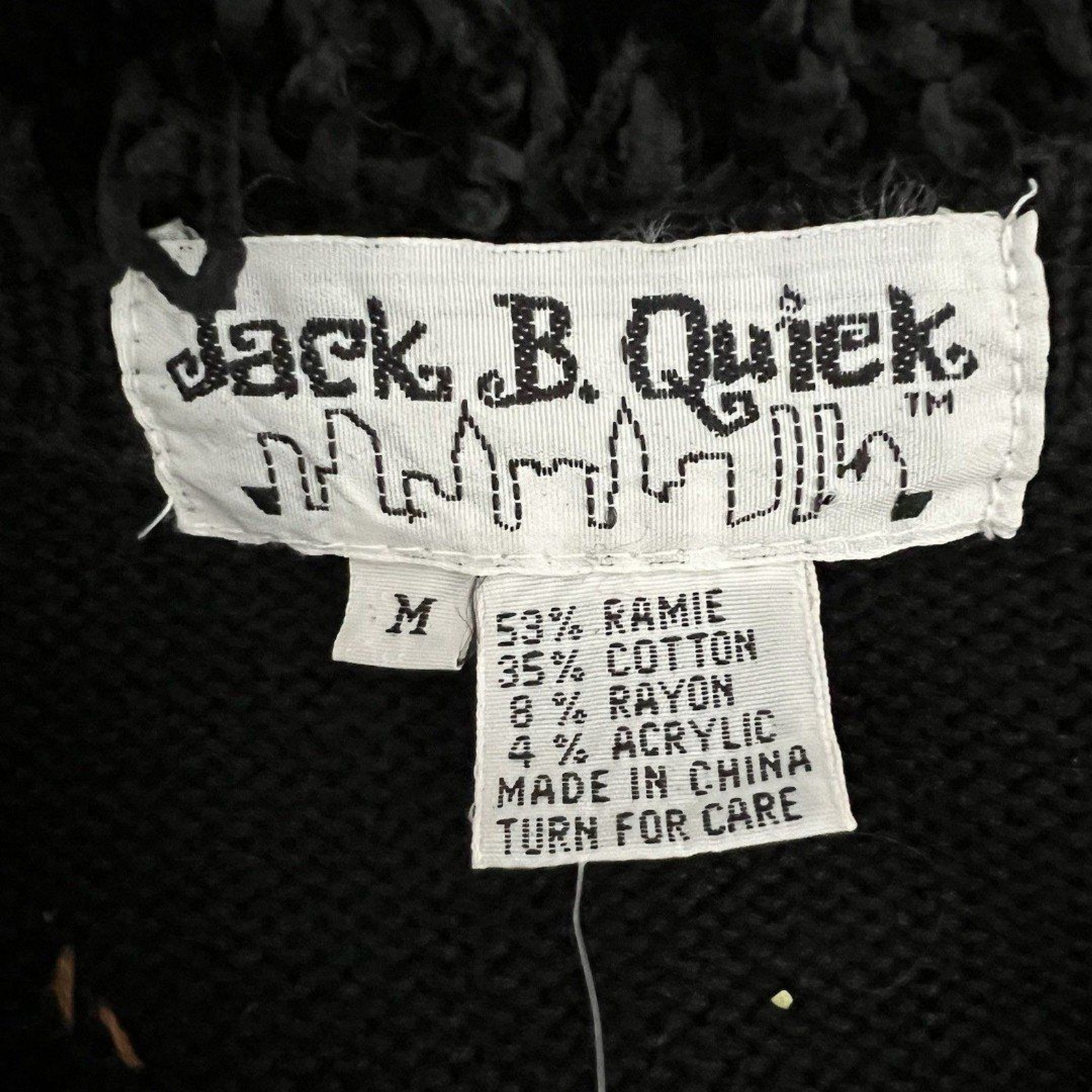 Vintage Jack B Quick Womens Christmas Cardigan M Black Reindeer New Old Stock