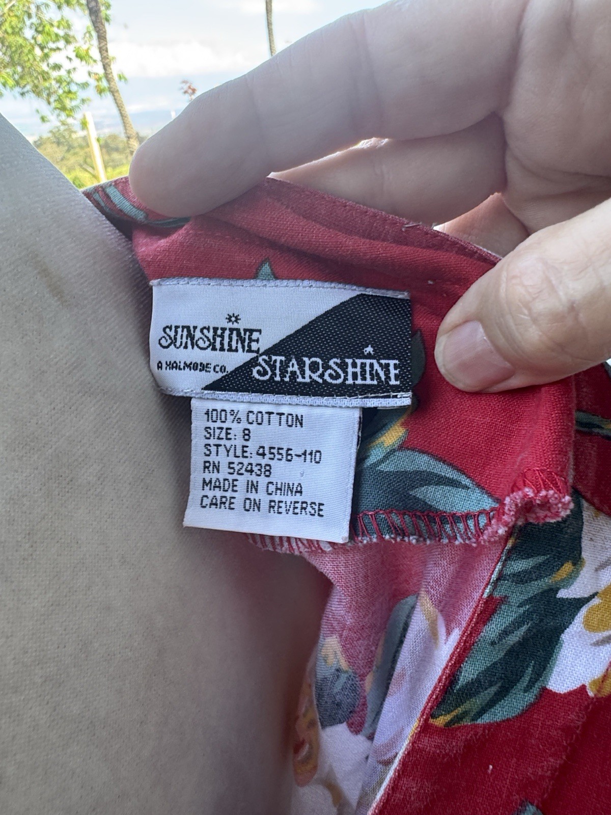 Vintage 80s Red White Rose short sleeve button down by Sunshine Starshine Dress