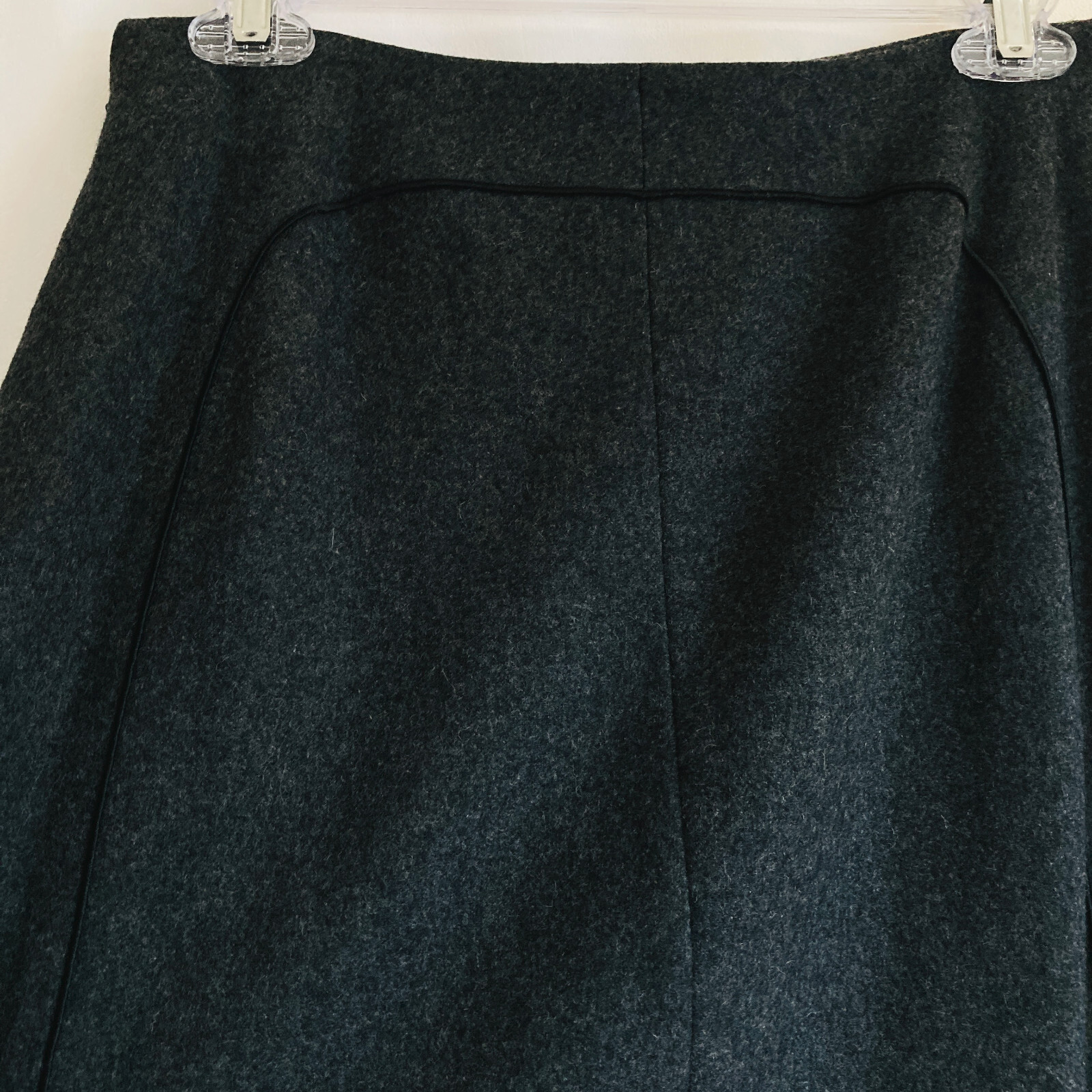 80’s VTG Harve Benard Holtzman WOOL Skirt Sz 12 Pencil A-Line CHARCOAL GRAY Long