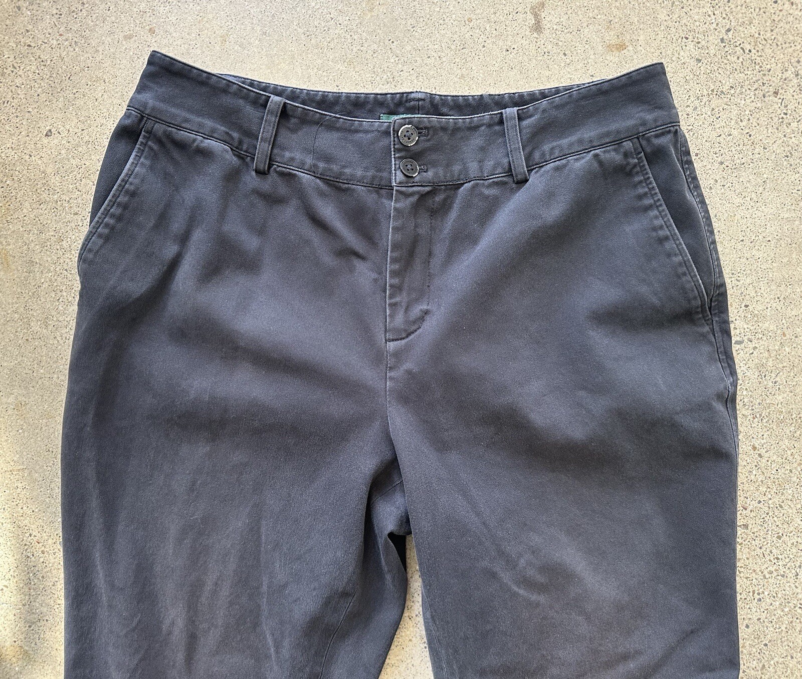 Vintage Polo Ralph Lauren Black Cotton & Elastane Twin-Button Pants Size 10