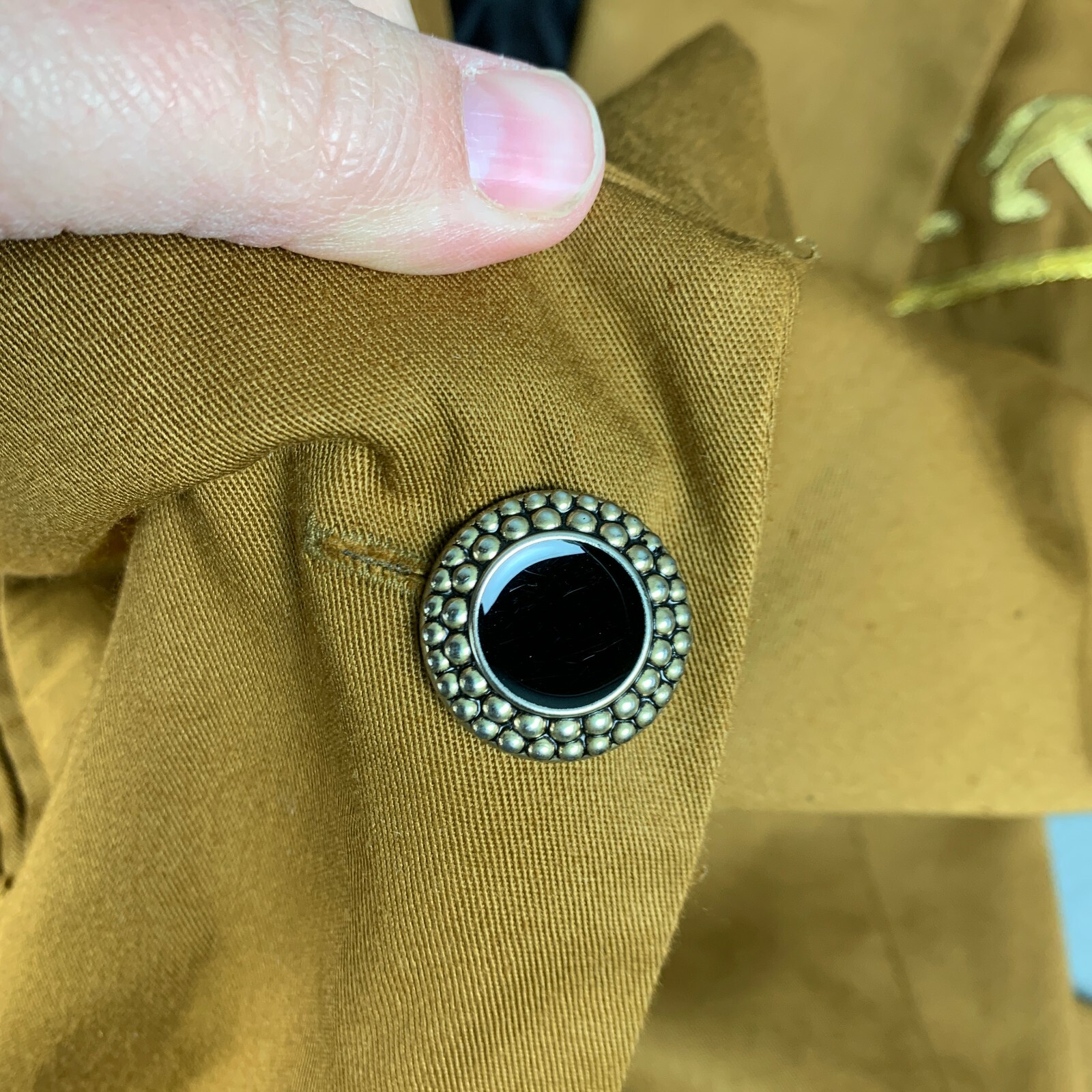 Vintage 1994 Stephanie Queller USA Colorblock Brown Gold Black Jaguar Blazer 6