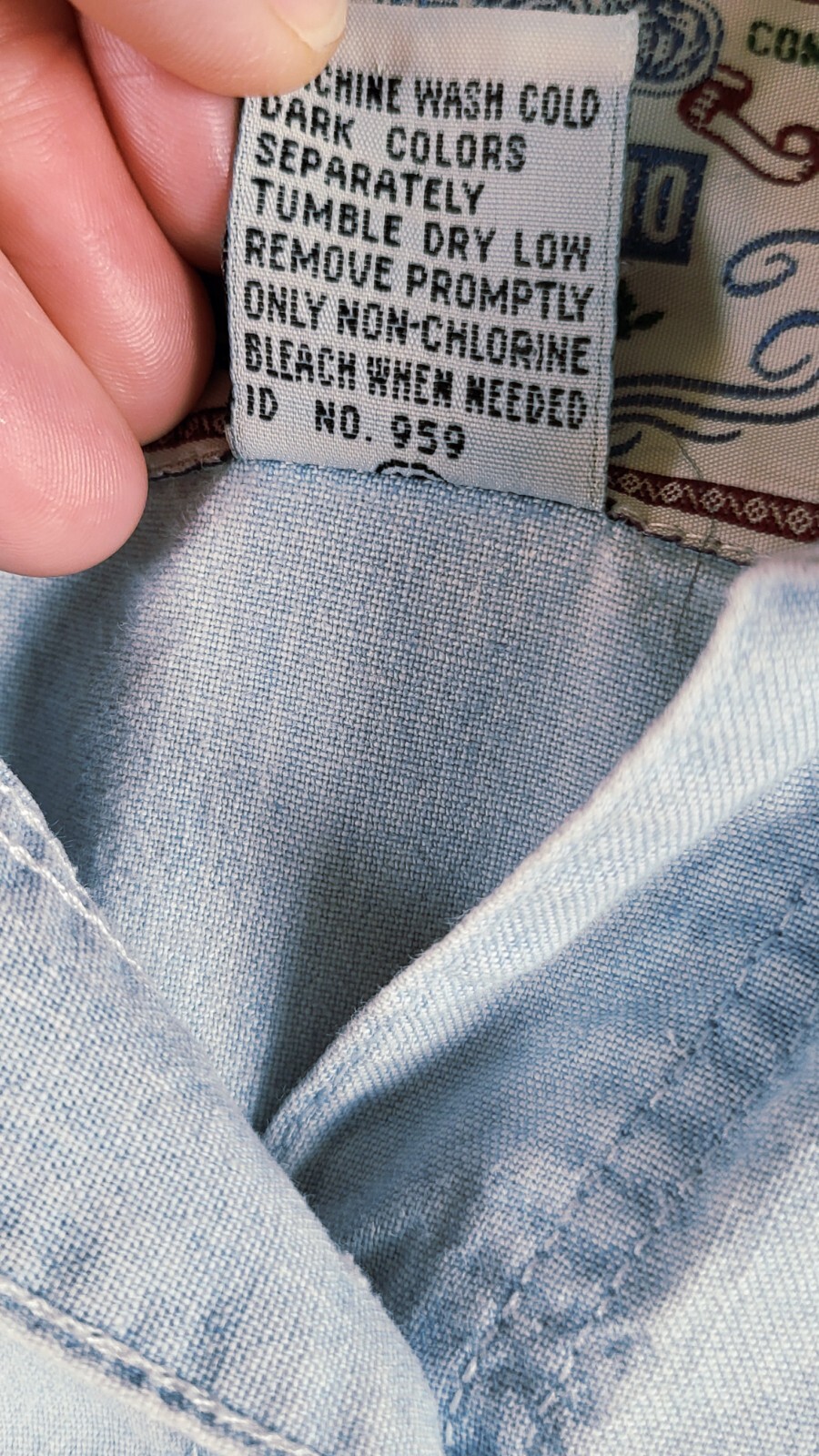 Vintage PS Gitano Unisex Denim Button Down Oversized 90s Y2K Chambray Shirt Sz M