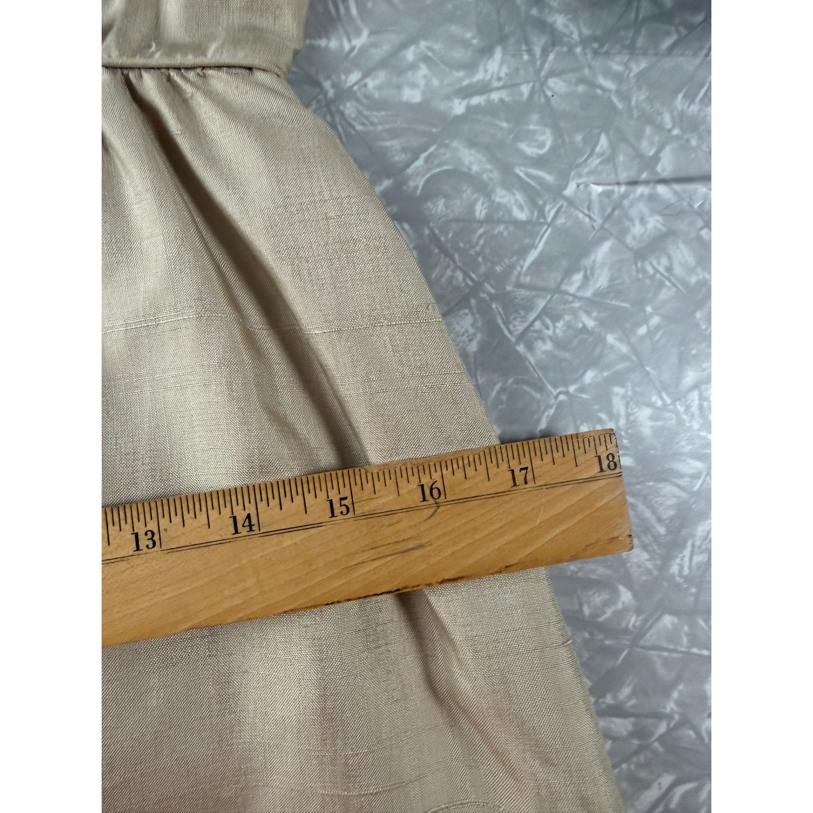 Vintage Bobbie Brooks Champagne Raw Silk Sheath Dress 60s Bow S MCM Cocktail