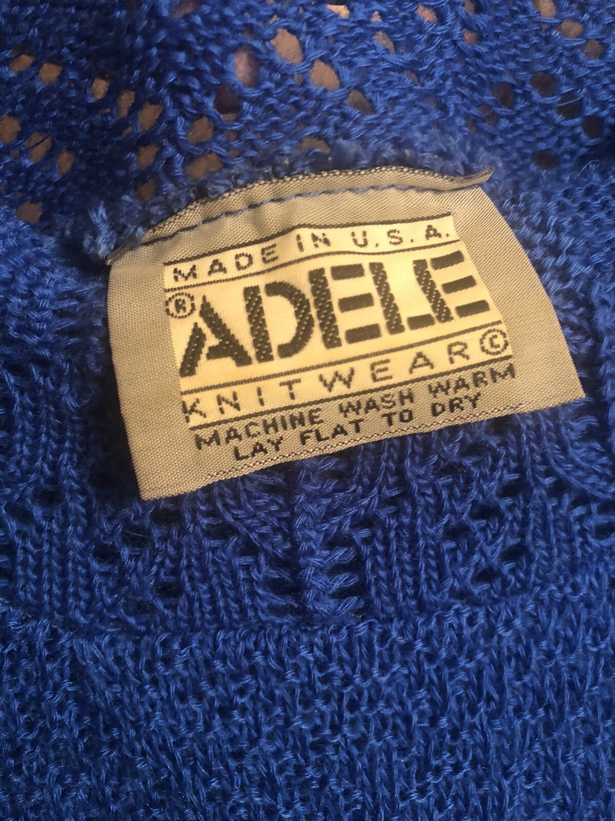 vintage ADELE KNITWEAR royal blue Sweater TOP