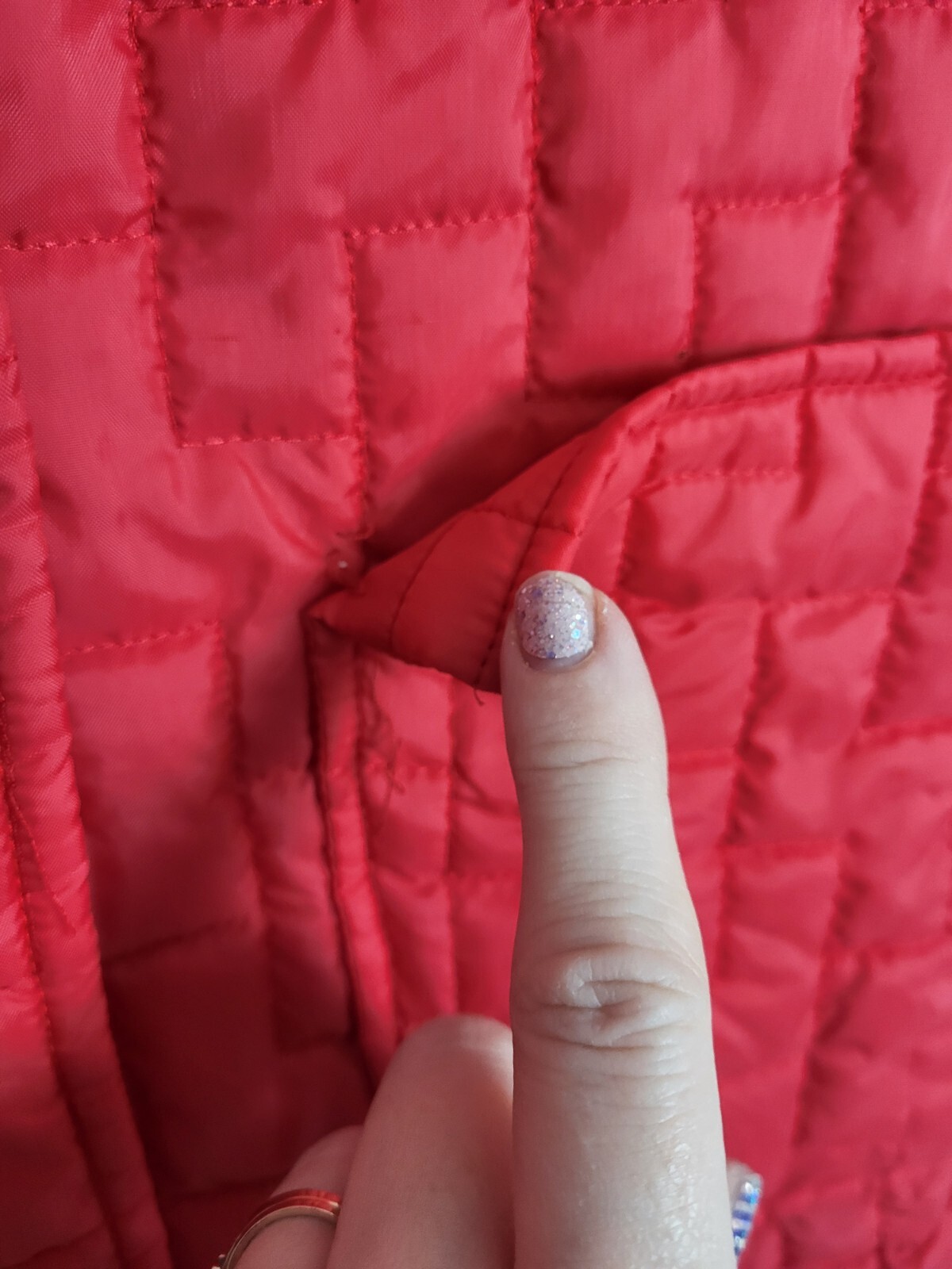 Kent LTD Vintage 1960s – 70’s Coat Red Square Quilted Button Up Jacket Winter