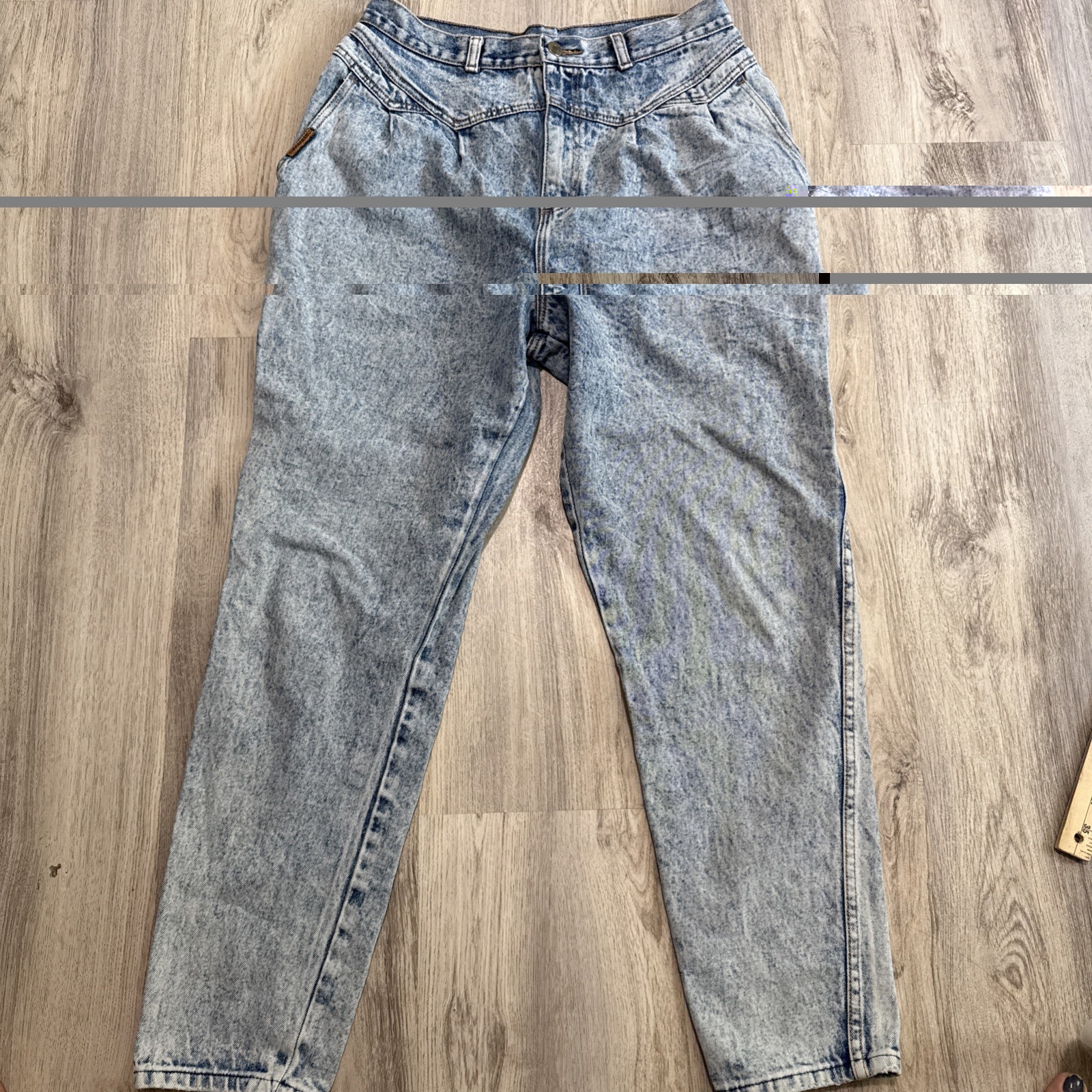 PS Gitano High Waist Pleated Tapered Mom Jeans Sz 18 Long Acid Wash 80s Vintage