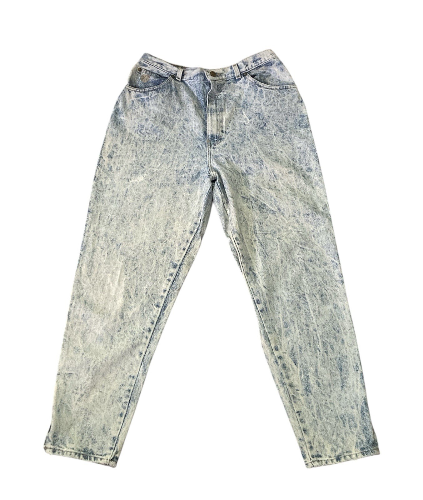 Vintage 1980s PS Gitano Acid Wash Jeans High Rise Ankle Zip Waist 30”