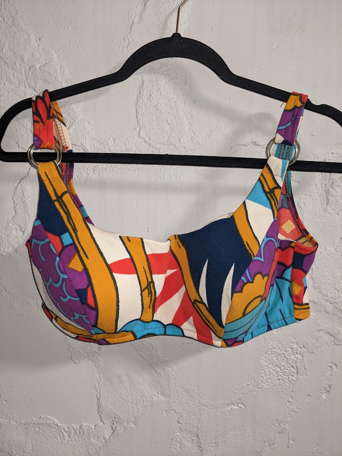 Vintage Cole of California Bikini Top Built In Bra Retro Women’s Medium Large