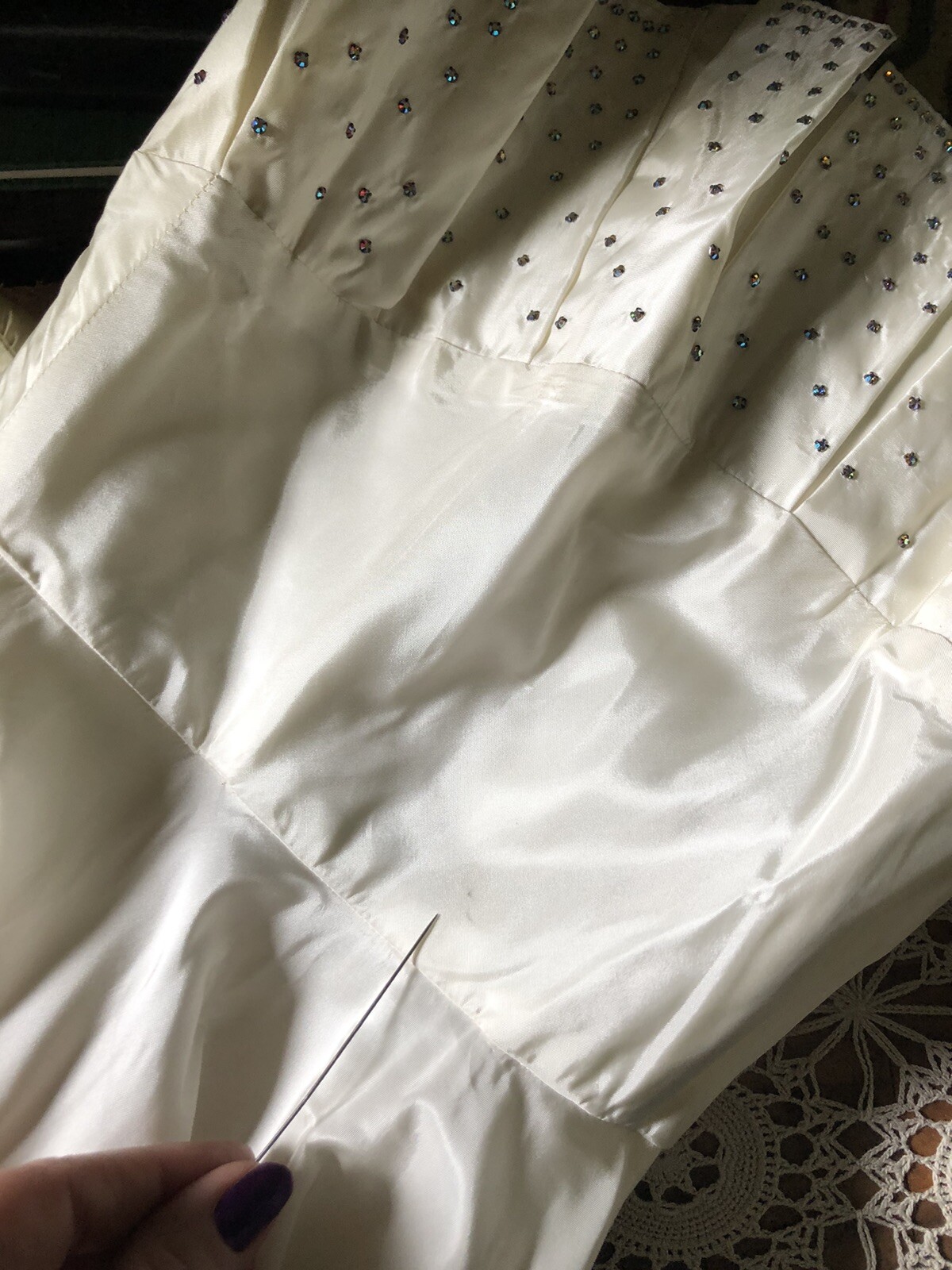 Vintage 1940’s 1950’s Strappy Aurora Borealis Rhinestone Cocktail DRESS 31-22-52