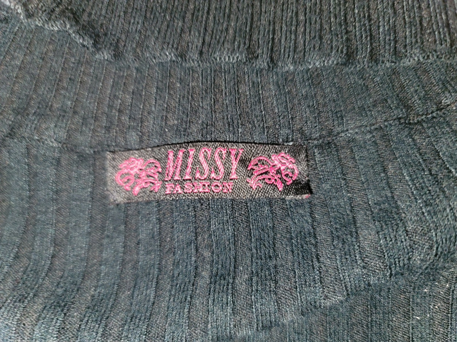 Black/Blue Stretch Choker Collar Sweater Sz S By Missy Fashion. Vintage 2004.