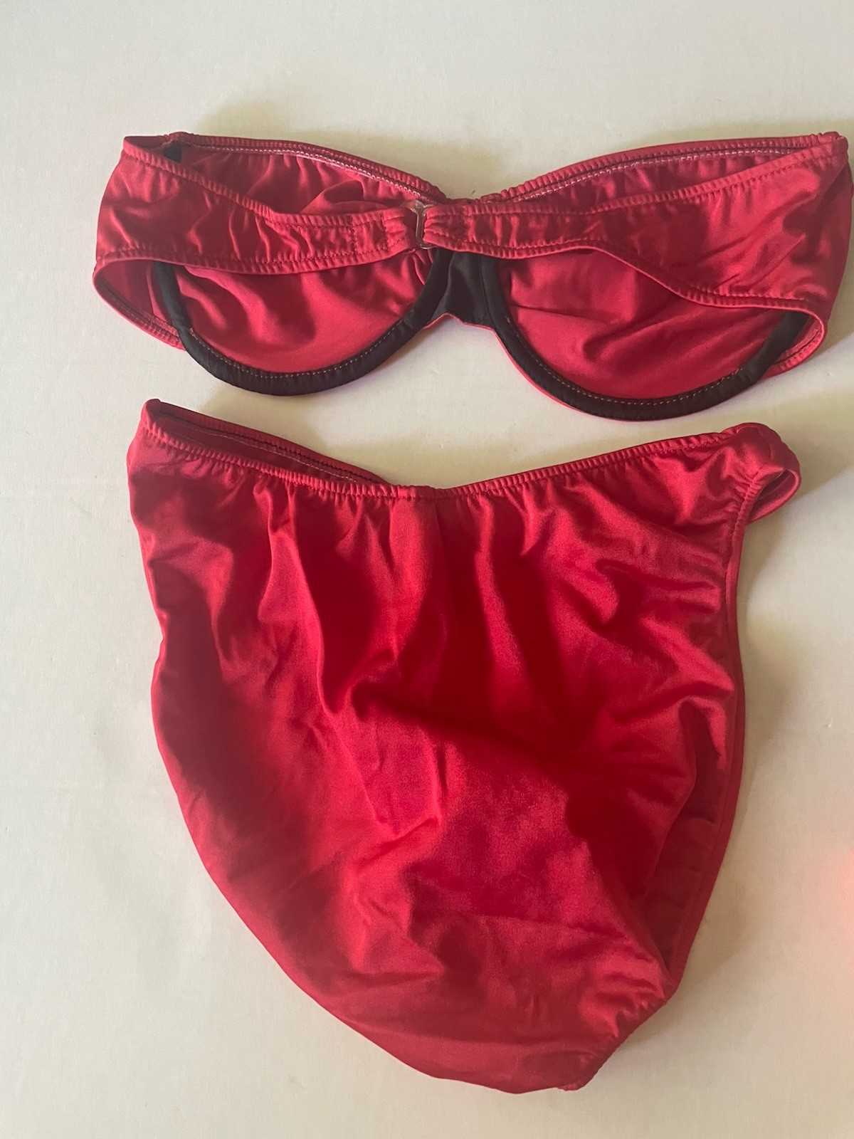 Vintage 80s 1980s Joyce Holder Bikini Swimsuit Bathing Suit Red Medium C Glossy