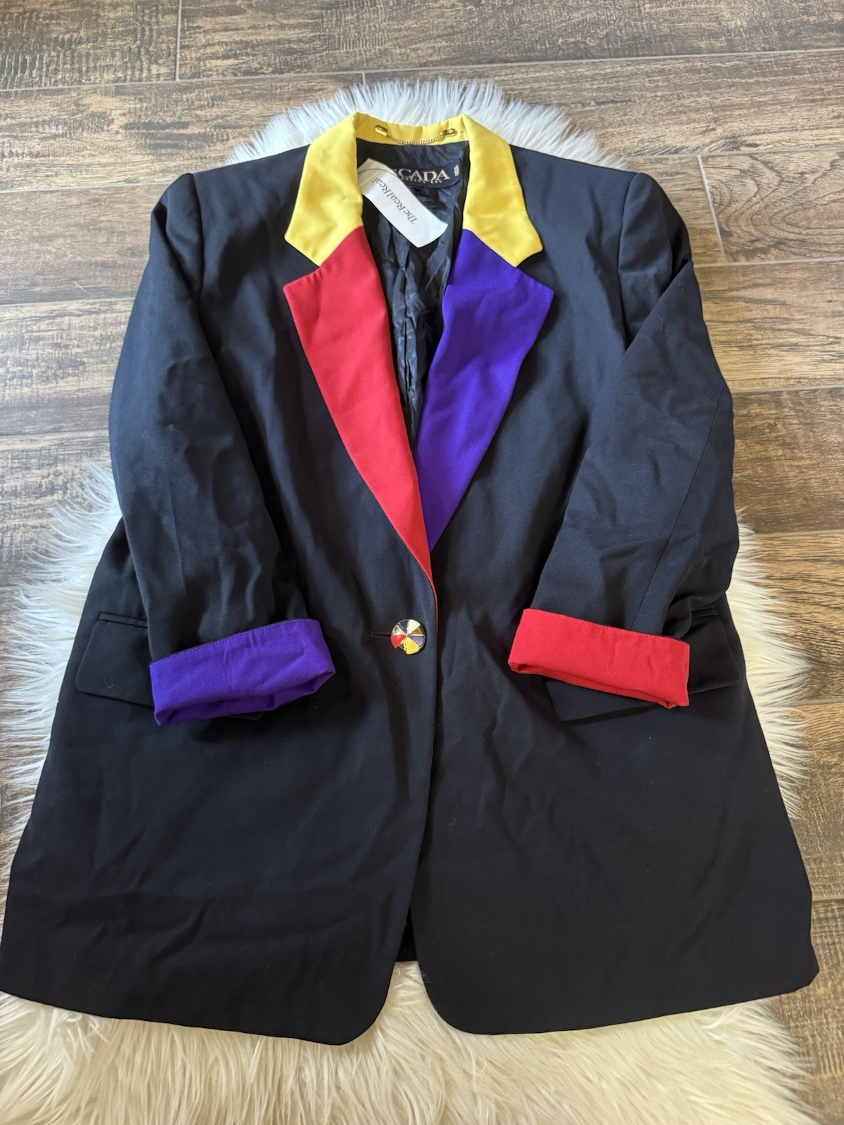 Vintage Escada Margaretha Ley Blazer 80s Power Suit Royalcore Flaw Sz 44 Career