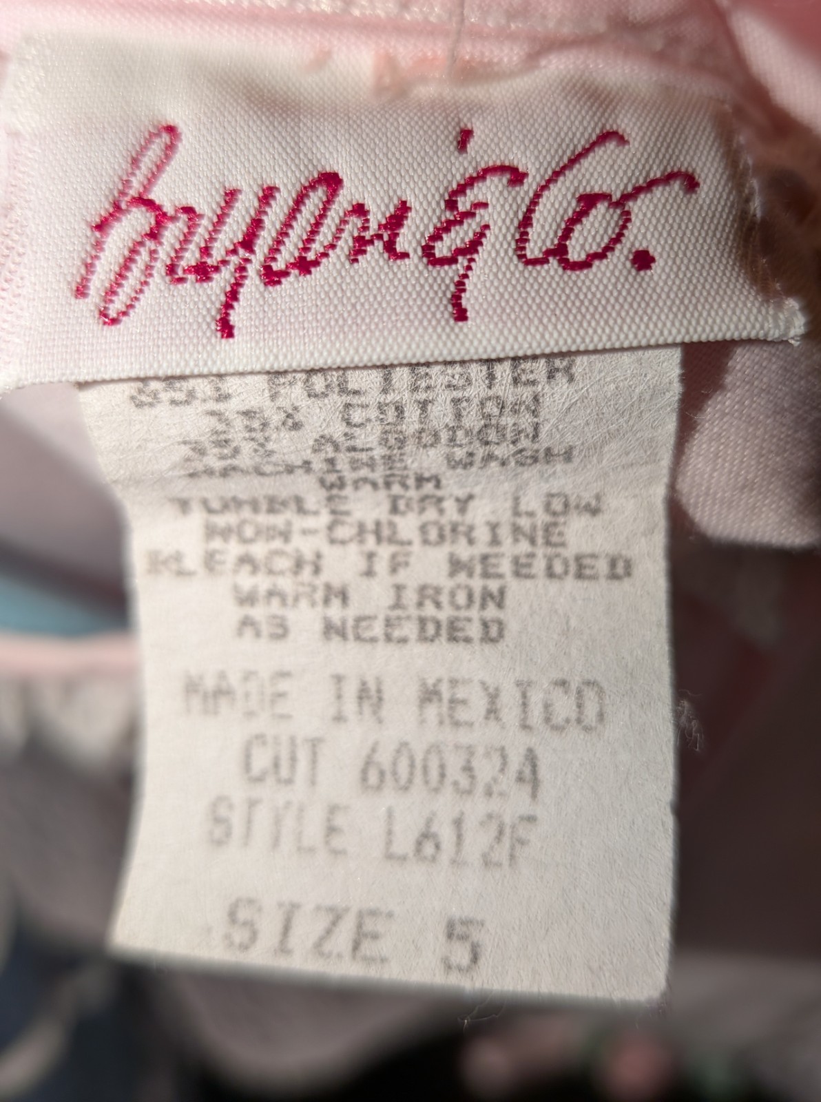 Vintage Bryan & Co. Dress Made In USA SIZE 5 Pink & White Lace Trim Stunning