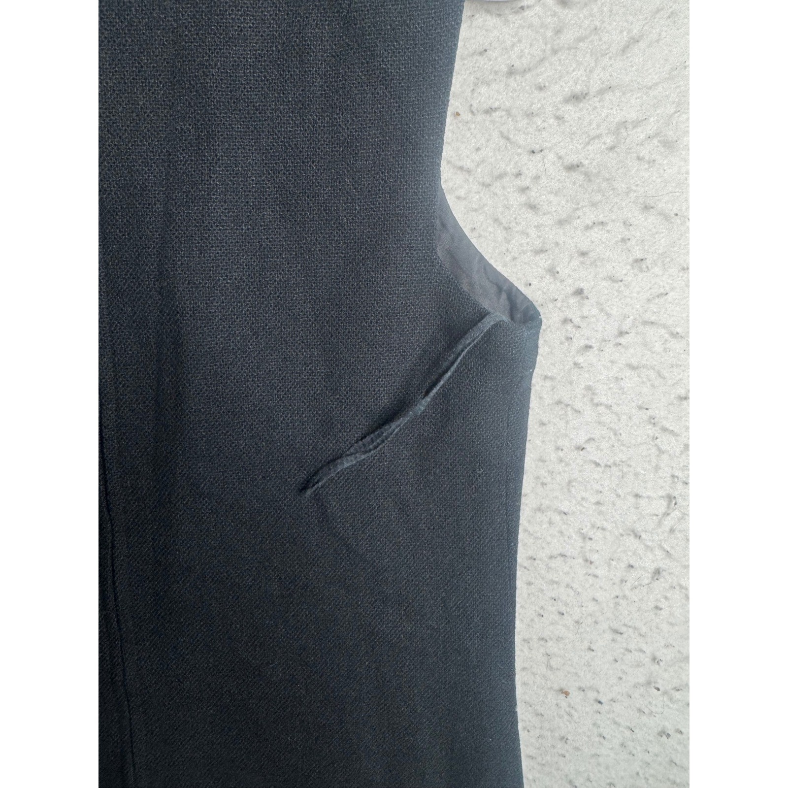 Vintage Gay Gibson Black Wool Blend Sleeveless Pintuck Shift Dress ILGWU Size 13