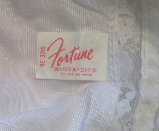 2 ladies Fortune full 100% Antron III nylon slips new w/ tags & lace trim sz 36