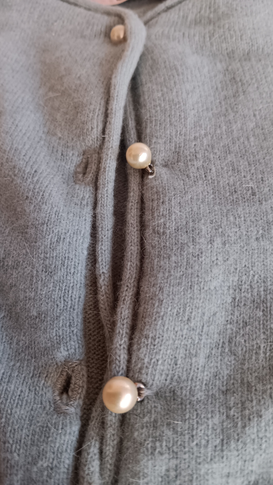 VINTAGE 1958 TAMI KNITWEAR LAMBSWOOL LIGHT BLUE CARDIGAN SWEATER PEARL BUTTON GD