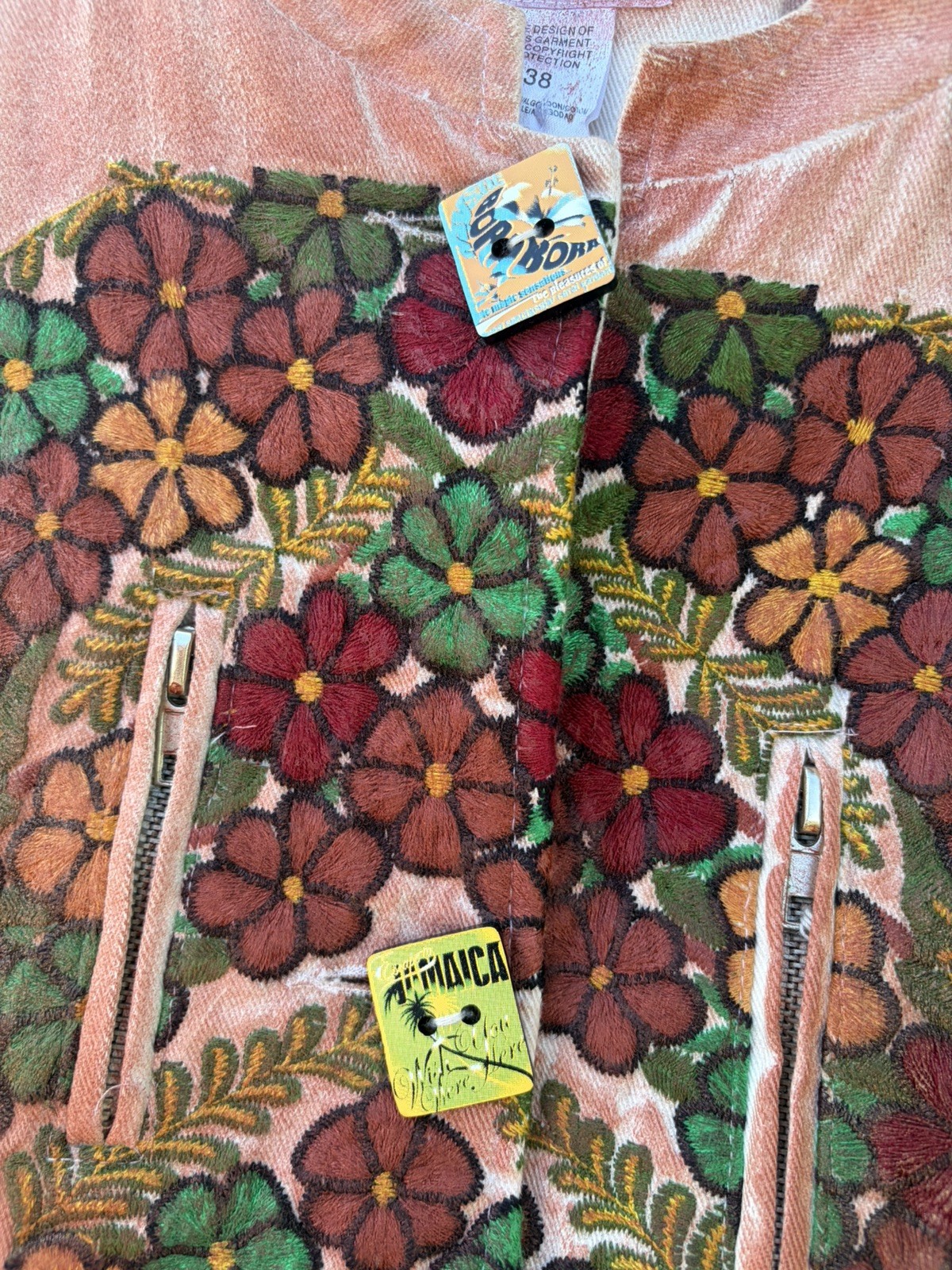 Custo Barcelona “Tourist” Multi-Colored Boutique Embroidered Blazer RARE Size S