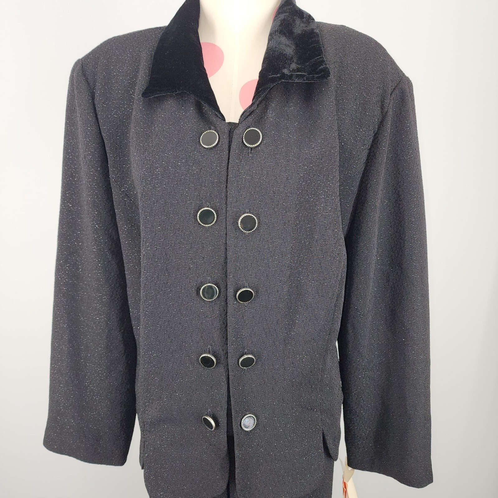 Women’s Vintage Leslie Fay Joan Leslie Pants Suit NOS Black Plus Petite 18WP