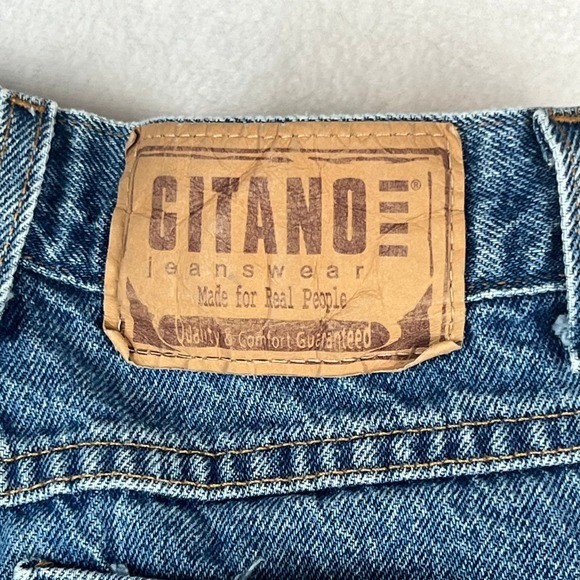 Gitano High Waisted Mom Jeans Womens 10 Petite Blue Excellent Vintage 90s Taper