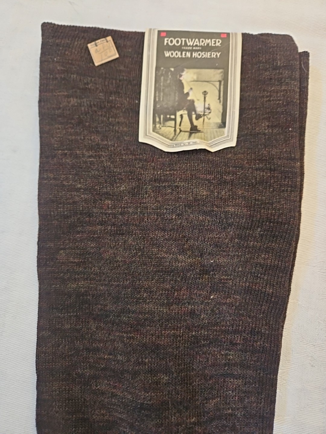 3 Pairs 1920s NOS Vintage Hosiery Stockings Cotton Wool Thigh High Brown