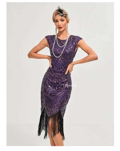 30S Flapper Dresses 1920s Vintage Dress Summer Fringe Beaded Great Gatsby Party