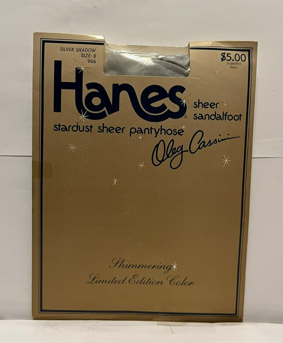 New In Package Hanes Stardust Sheer Silver Shadow Vintage Pantyhose Size B Read
