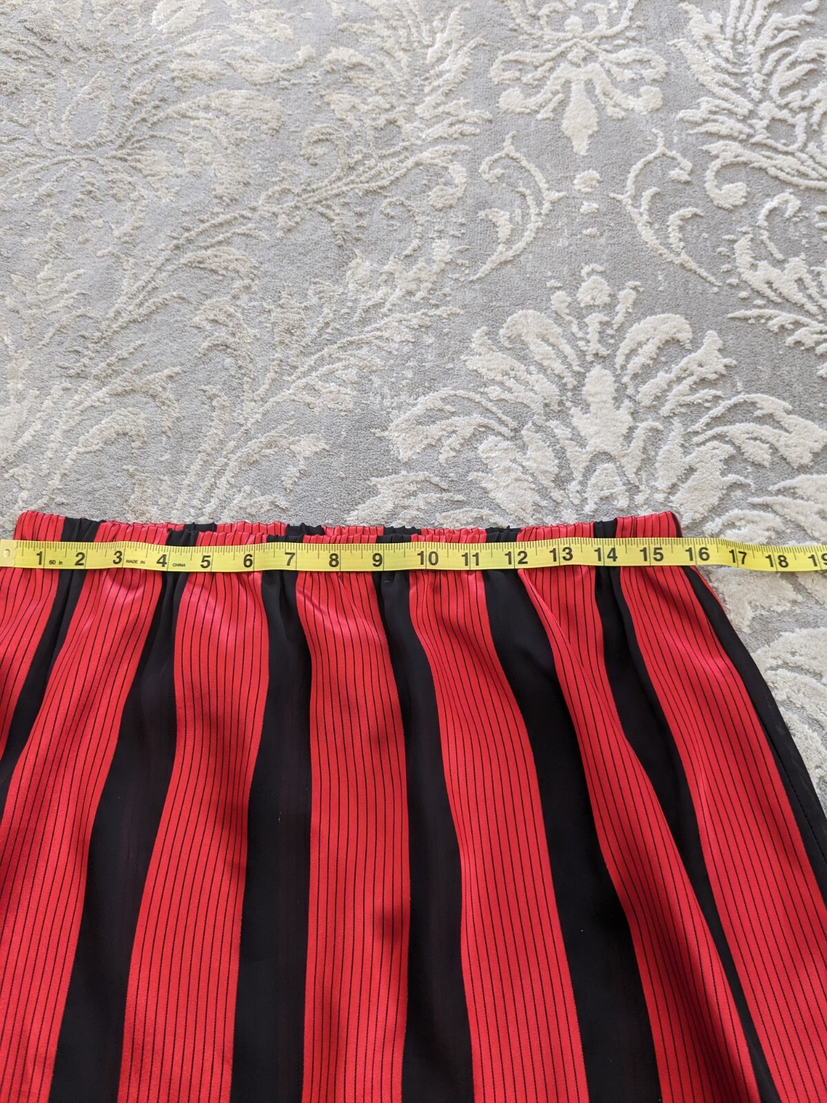Lorac Original Dress Women’s L/XL Vtg 80s Red Black Stripe Drop Waist Nostalgic