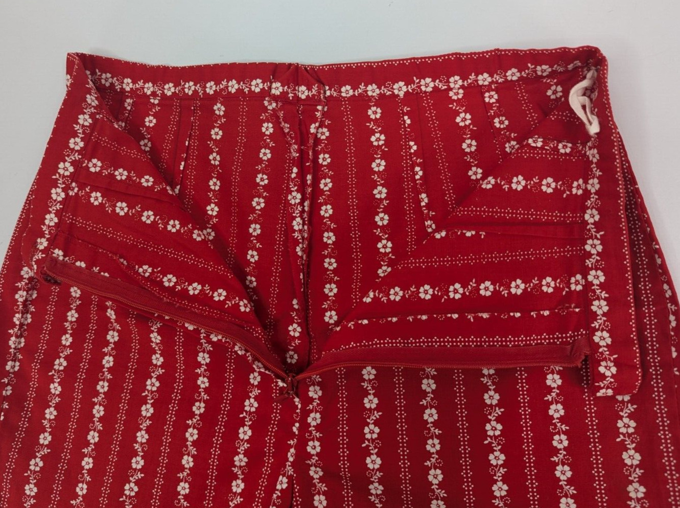 Vintage Lucie Linden Red Floral 3pc Vest Top Skirt Shorts Set Size 48