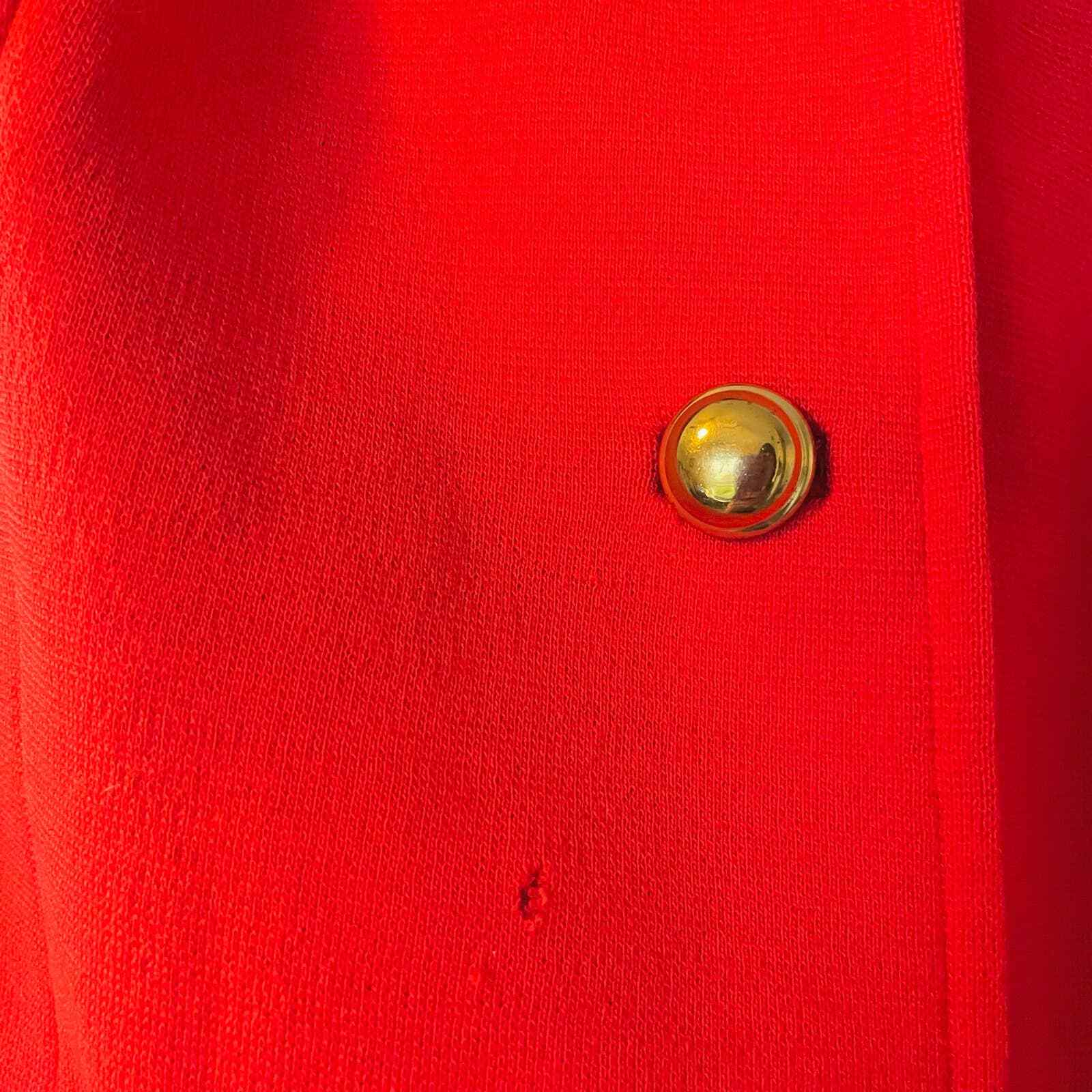 Vintage 60s 70s Butte Knit orange red poly wool blend blazer retro funky S-M