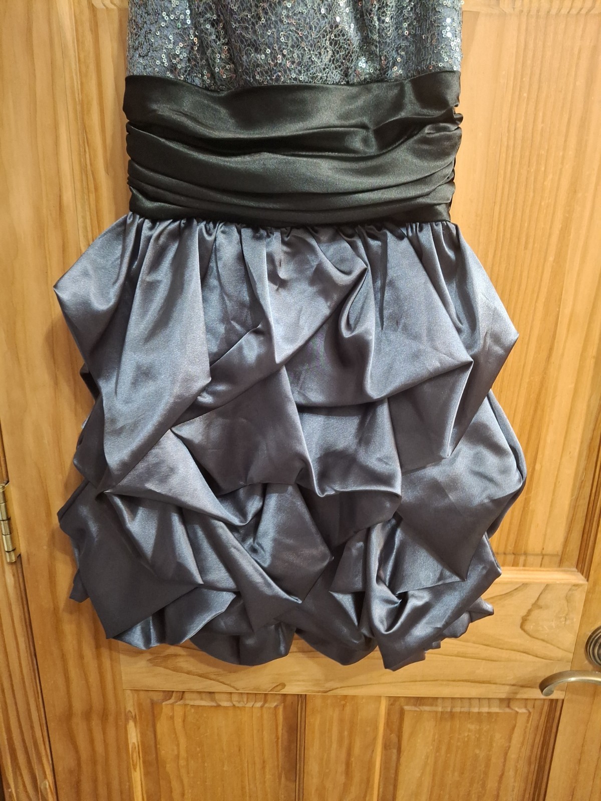 Vintage Speechless Strapless Dress 7 Black/Grey With Sequined Bodice Party/Prom