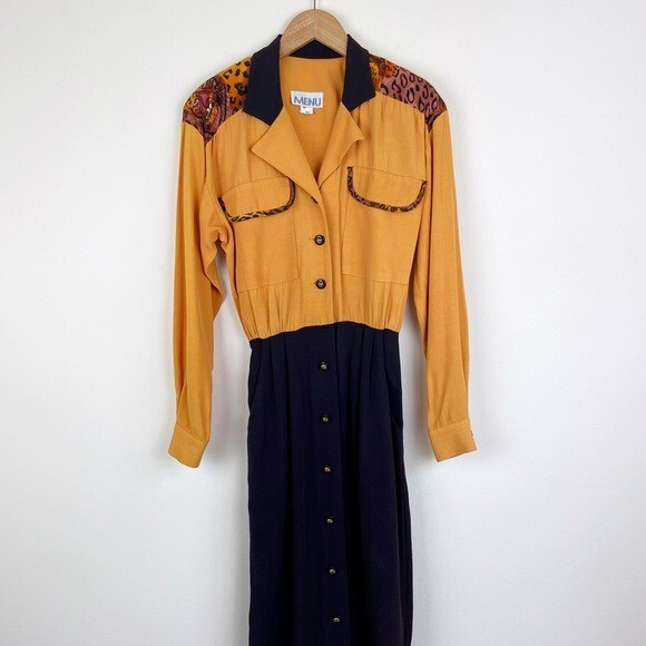 Menu Vintage 80’s Tiger Black and Yellow Dress