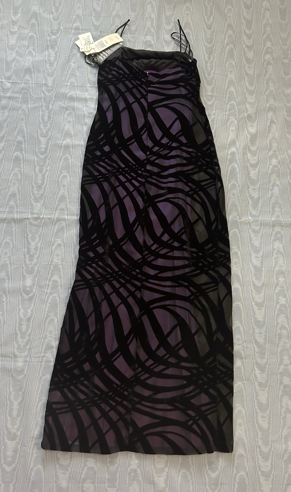 Vintage Arianna by Rachel Kaye Black Purple Velvet Claudie Dress w/Shawl•4•NWT