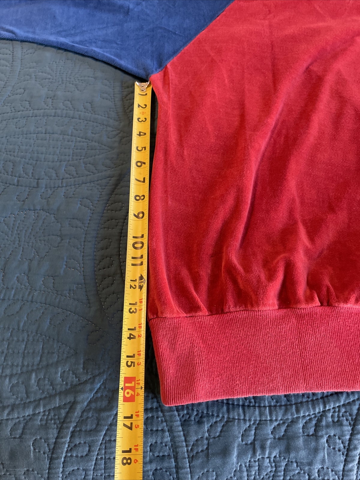 Hippie 80’s Woman’s Velour Tunic Pullover, Turtleneck, Long Sleeve, Color Block