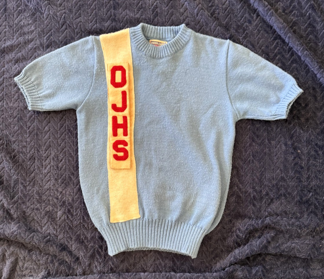 Vintage Mid Century 1960’s Cheerleader Knit Sweater Top Size 34