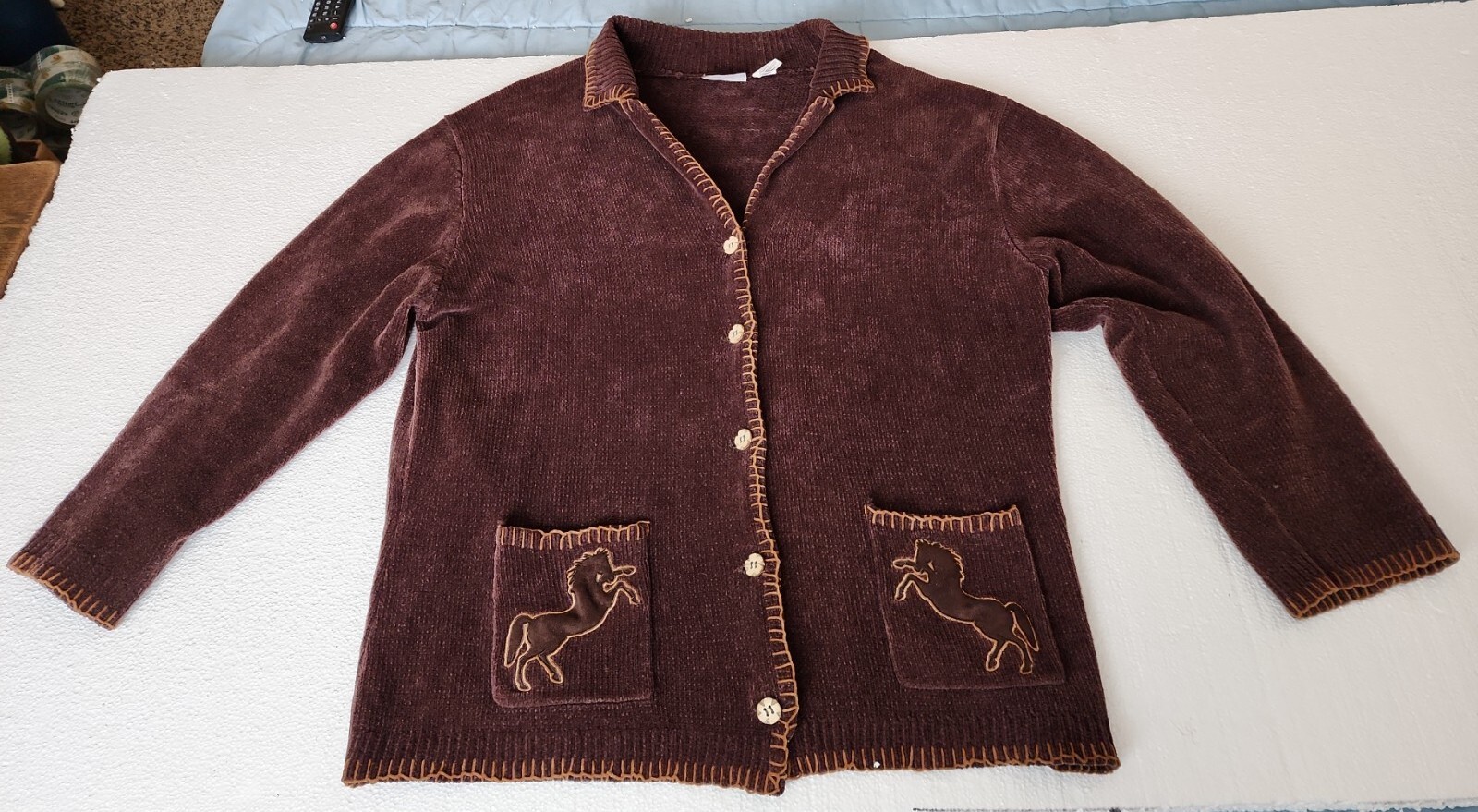 VTG Chenille Cardigan Wrangler Western Women Sz2XL BIG&TALL jacket coat sweater