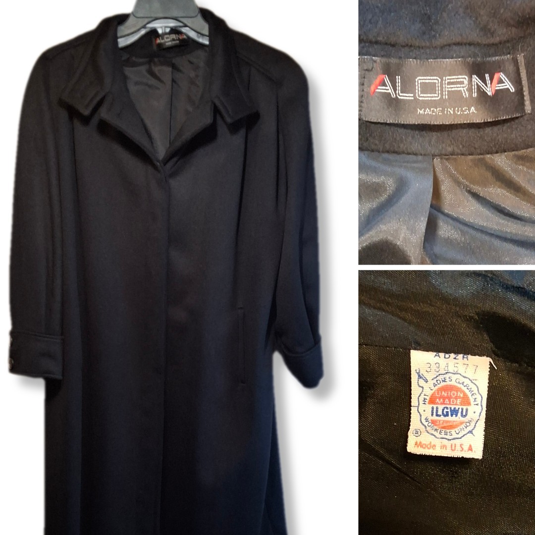 Alorna Vintage 80s Wool Full Length Coat | Union & USA Made | Read Description