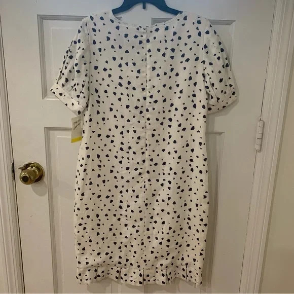 Vintage Harrison Simon Couture Linen Dot Dress Boutique Dead Stock USA Size 6