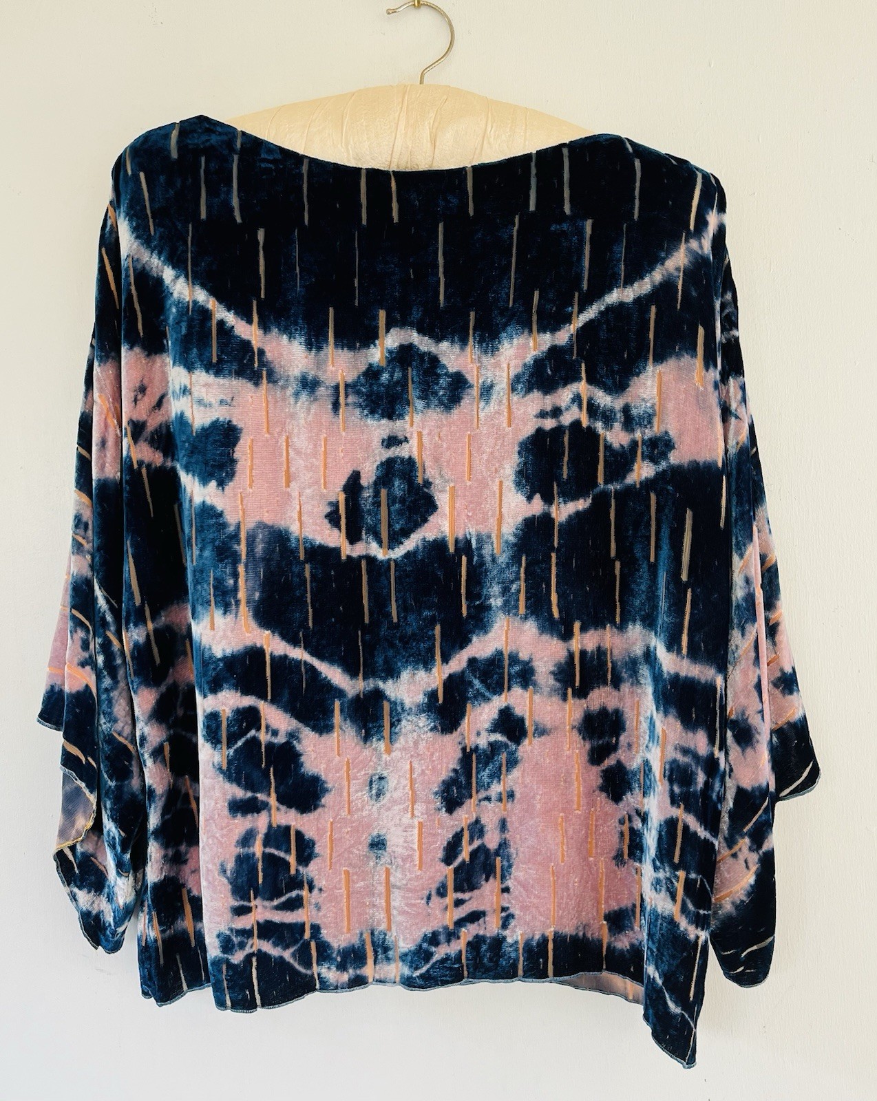 Vintage Holly Harp Shibori Over Dyed Velvet Up Cycle Top