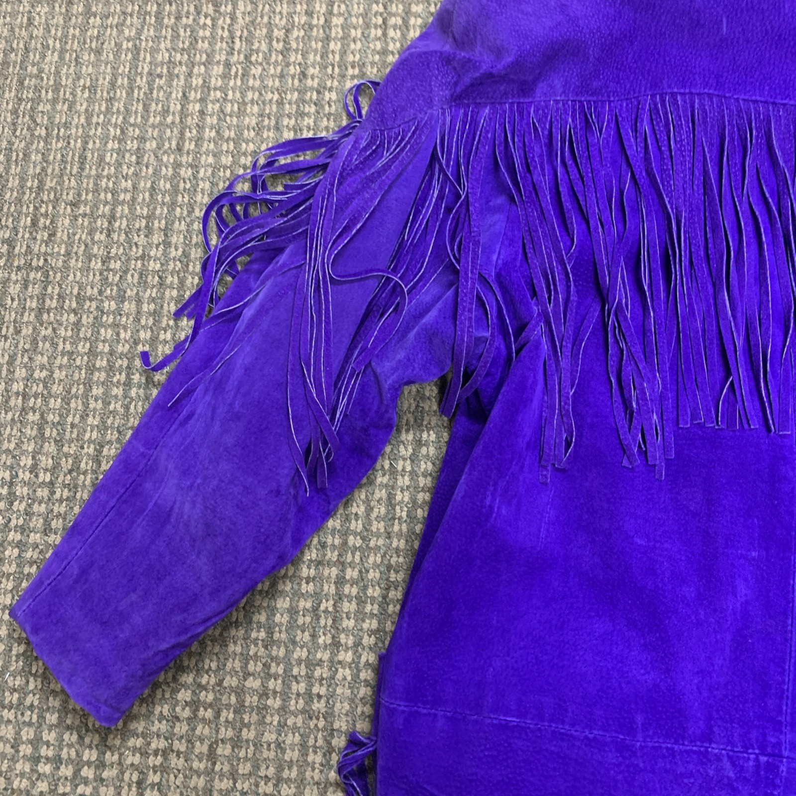 VTG Outerwear by Phoenix vintage purple suede Fringed jacket Western/Biker 80s